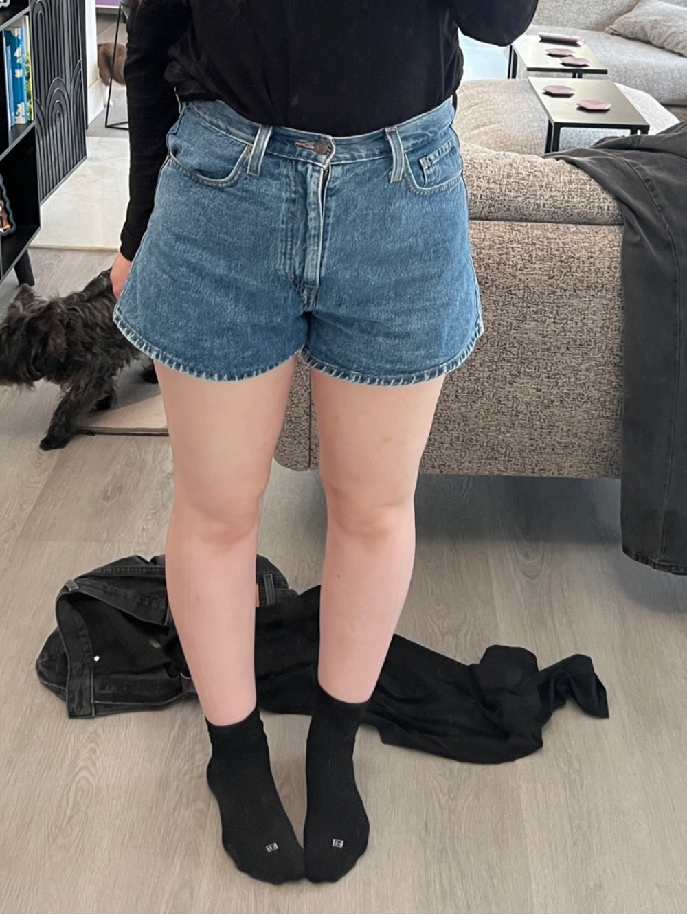 Levi's Blue High-Waist Denim Jean Shorts